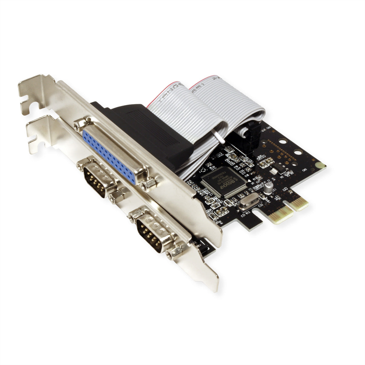 VALUE PCIe Seriell/Parallel-Karte – 2× RS-232 (DB9), 1× Parallel (DB25), EPP/ECP, 1,5 Mbit/s – für Windows 95–XP