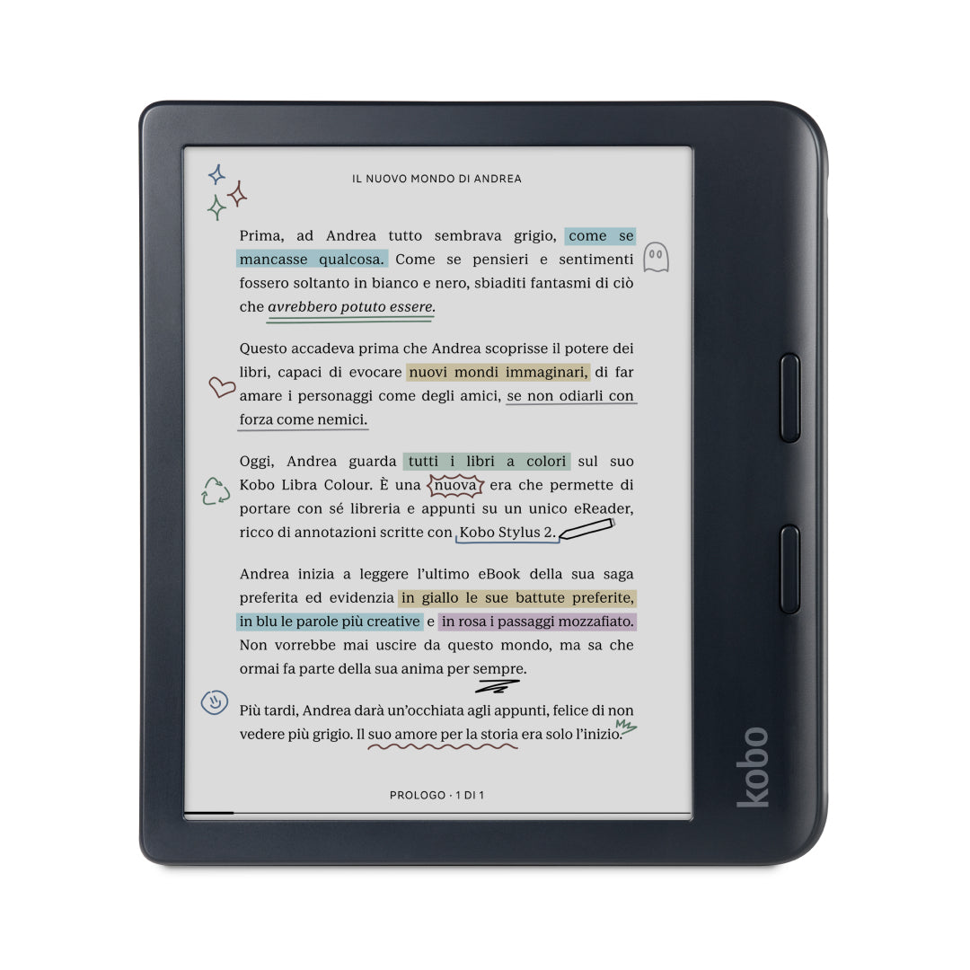 Kobo Libra Colour Schwarz – 7" E Ink Kaleido 3, 32 GB, wasserfest, mit Stylus