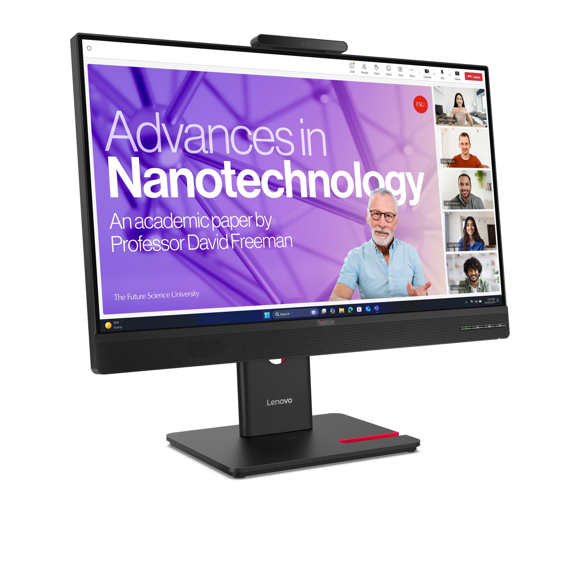 Lenovo ThinkVision T27qd-4v (64B8UAT1EU) – 27", 2560 × 1440 (WQHD), IPS, 120 Hz, USB-C 100 W, Webcam, LAN
