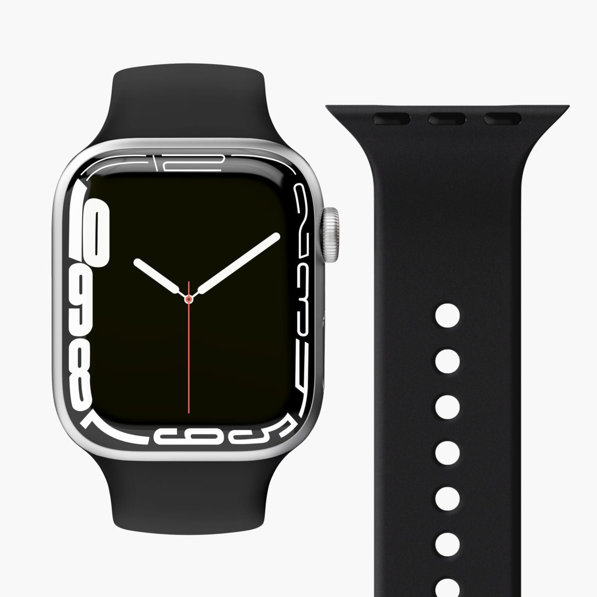 Vonmählen Silicon Loop 2 – Armband – für Apple Watch (diverse Grössen), Schwarz, Elastomer (TPR)