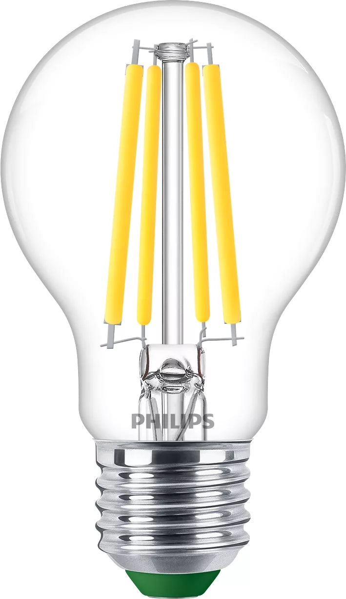 Philips by Signify Philips LED-Leuchtmittel E27 A-Form – 840 lm, 4 W, Neutralweiss 4000 K, 300° – 1 Stk., Transparent, Glas