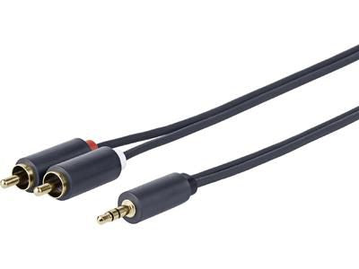 Vivolink 3,5-mm-auf-2×-Cinch-Adapterkabel – 3,5-mm-Klinke-zu-2× Cinch – Stecker-zu-Stecker – 0,5 m, vergoldete Steckverbinder