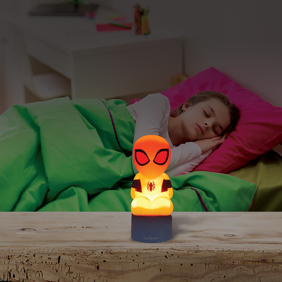 Lexibook Nachtlicht NS02SP – Mehrfarbig, Akku, Bluetooth-Lautsprecher, Timer (15 Min) – Blau