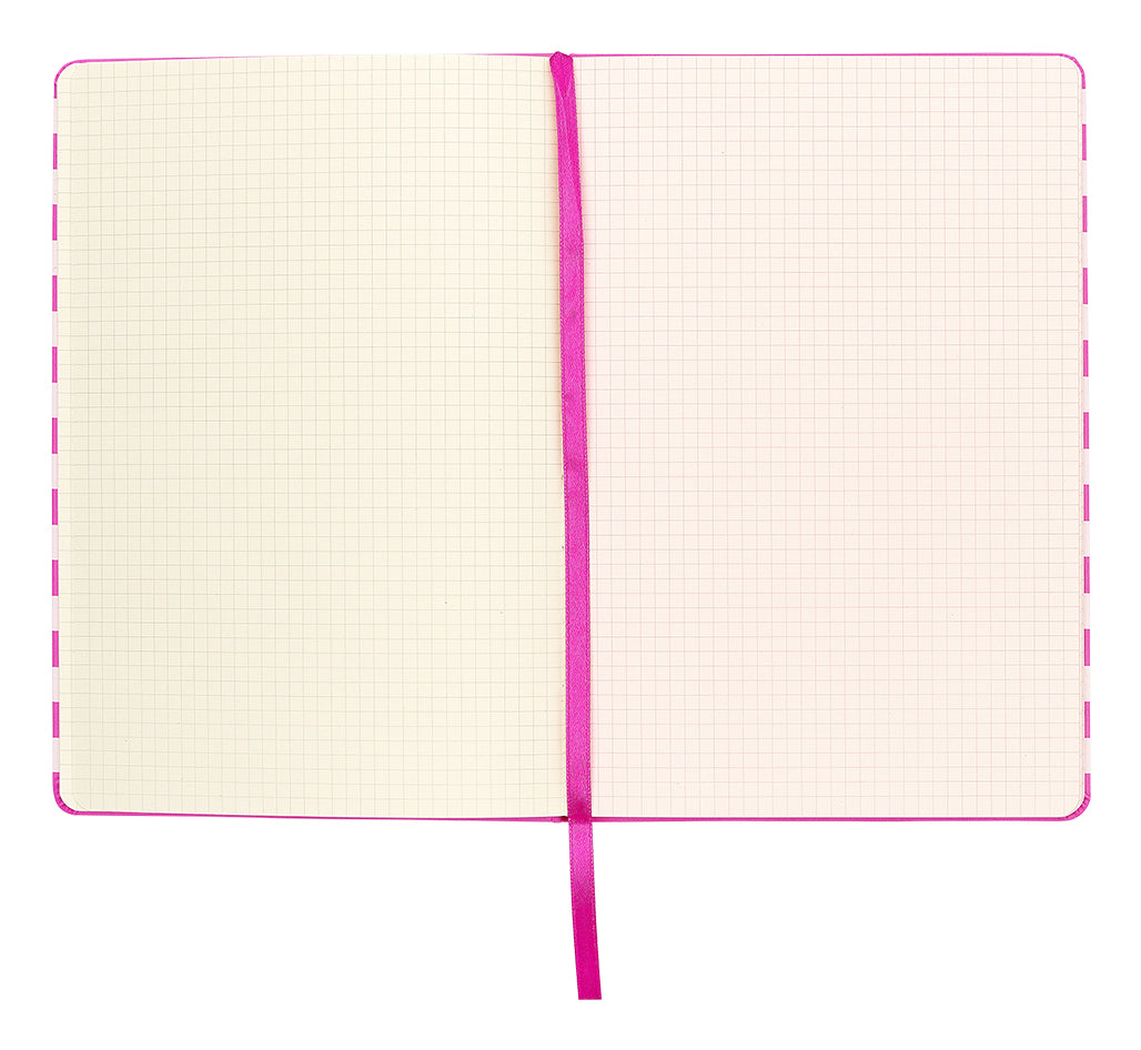 Kolma Notizbuch – A5 – kariert 5 mm – 150 Seiten – Hardcover, weiss/pink