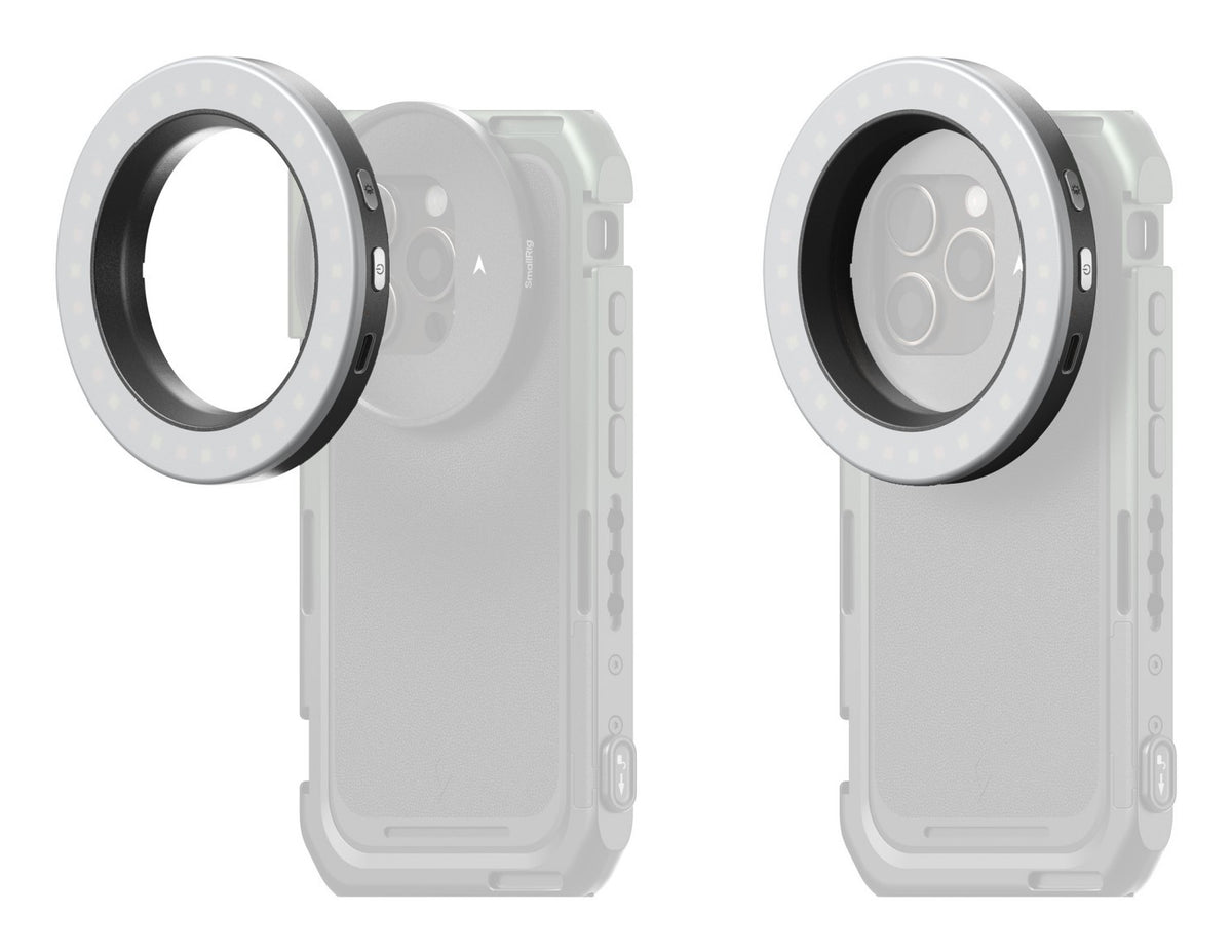 SmallRig Vibe P30 Ring LED Video Licht – 5600 K, Akku 440 mAh – Ø 92 mm – Weiss