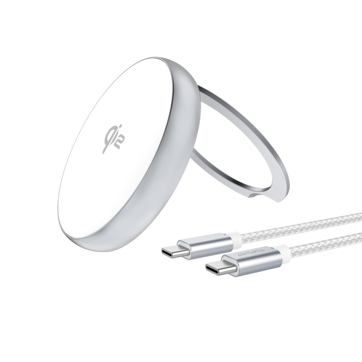 4smarts Kickstand Ladegerät – 15 W, 1× USB-C, Qi2, MagSafe – für iPhone 12, iPhone 13, iPhone 14 und andere
