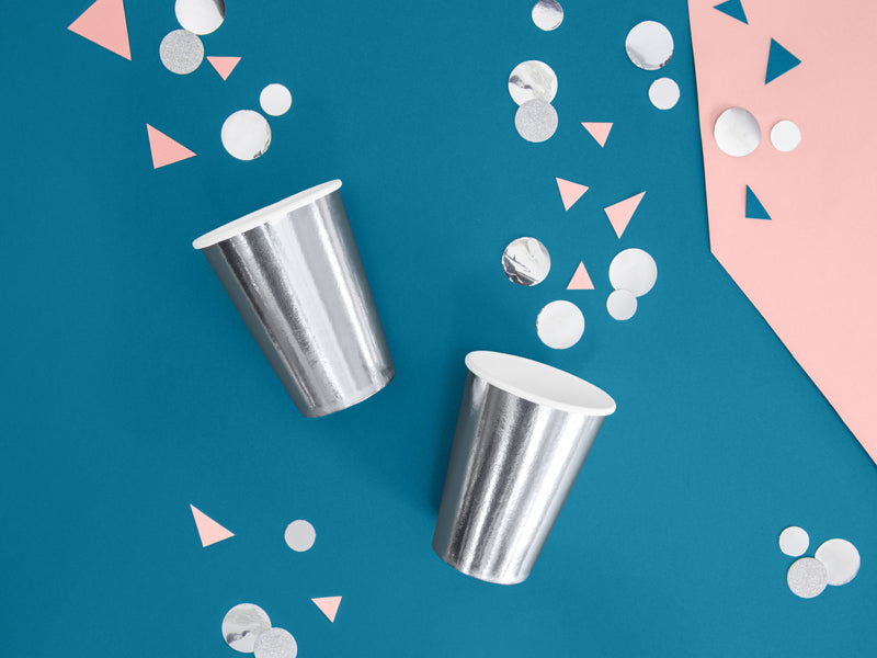 PartyDeco Konfettikanone Kreise – Silber – Ø 2,5 cm, 15 g – Folie – 1 Stk