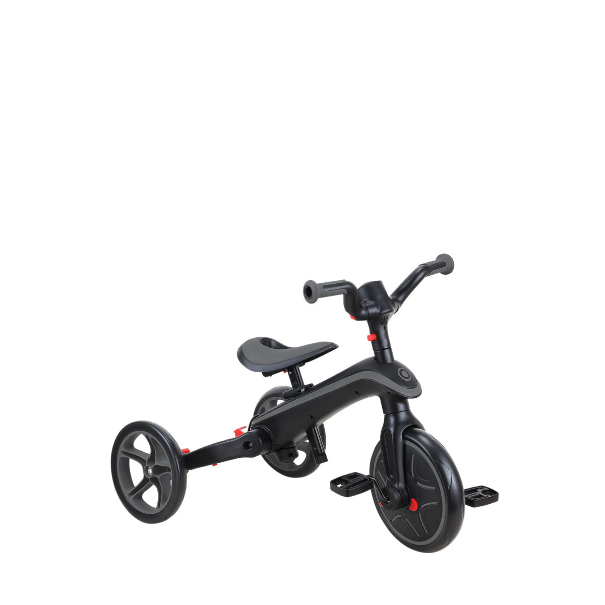 Globber Trike Explorer 4-in-1 Aufsitzlaufrad – faltbar, Push & Pedal, Pedal-Freilauf – ab 10 M. – schwarz/grau