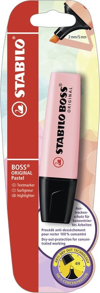 STABILO BOSS Pastell Textmarker – Pink, Keilspitze 2–5 mm, nachfüllbar