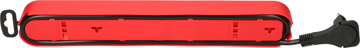 Max Hauri AG Design Line Steckdosenleiste, 6×T13, mit Schalter, 2,2 m, IP20 – Rot/Schwarz
