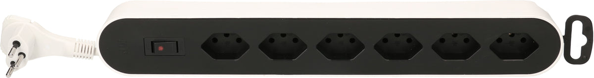 Max Hauri AG Max Hauri Design Line Steckdosenleiste – 6× T13, 2,2 m, mit Schalter, Schwarz/Rot