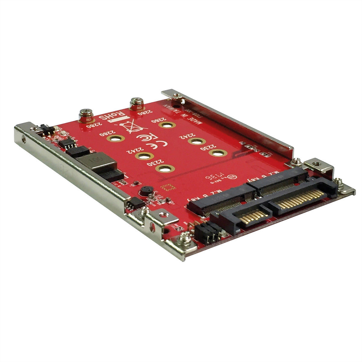 ROLINE M.2 zu SATA III Adapter – 2× M.2 (B-Key) 2230–2280, SATA 3.0 (6 Gbit/s), boot/RAID-fähig, rot