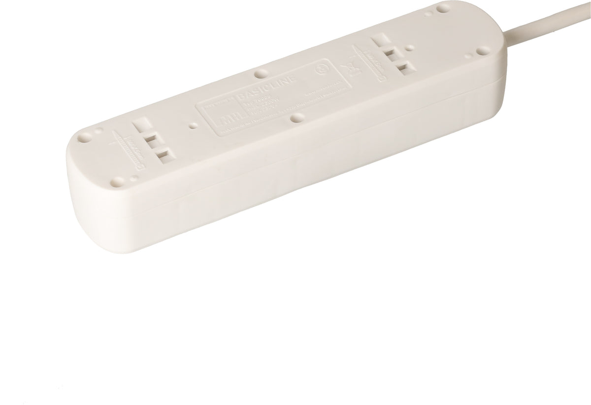 Max Hauri AG Max Hauri Basic Line Steckdosenleiste – 5× T13, 5 m, mit Schalter, Weiss