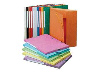 Exacompta Gummibandmappe A4 – 3 Klappen, Karton, Rot, 25 Stk.