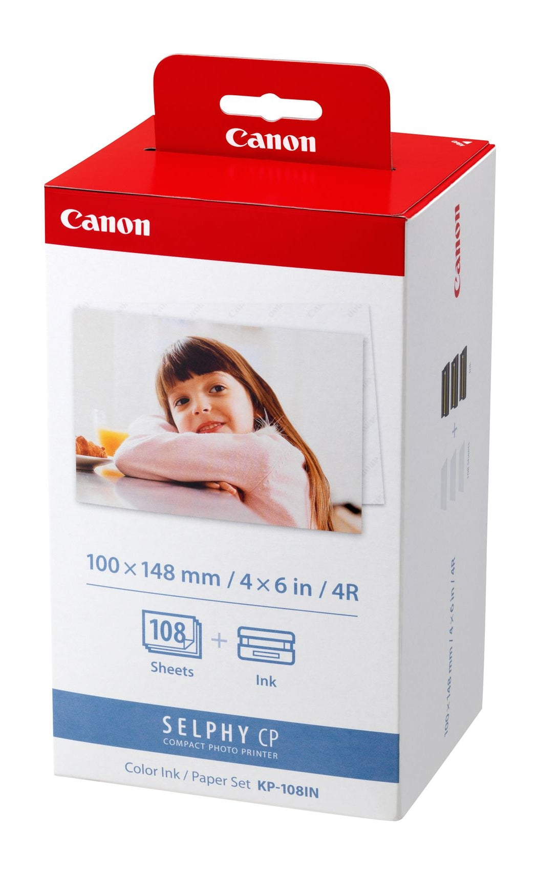 Canon KP-108IN Papier-Set – 102 × 152 mm, 108 Blätter, inklusive Tinte – für Canon Selphy