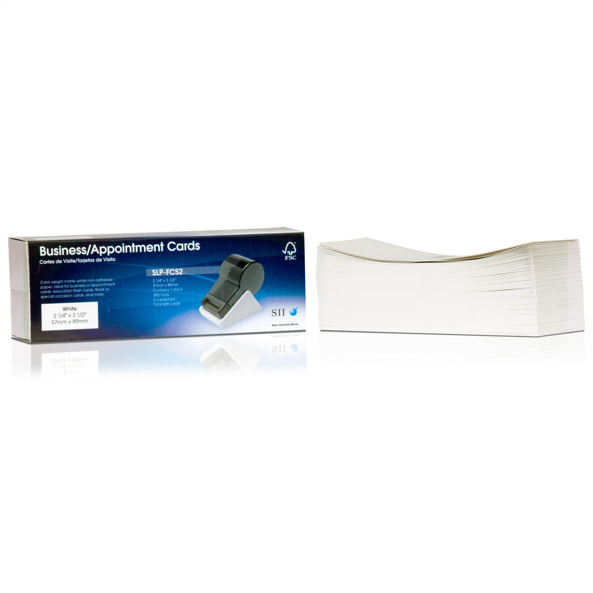 Seiko Instruments Visitenkarten – 57 × 89 mm, mikroperforiert, 600 Karten