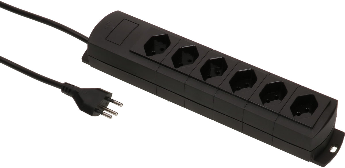 Max hauri split Max Hauri Prime Line Steckdosenleiste – 6× T13, 1,5 m, schwarz