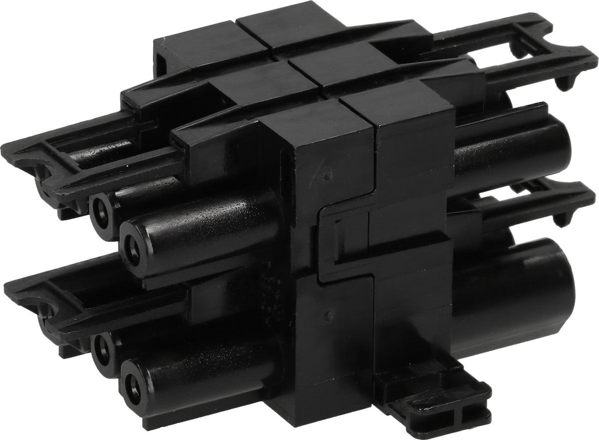 Adels GVH 4/3 Steckdosenleiste, 3×AC166, Eingang AC166, Befestigungslaschen, IP20 – Schwarz