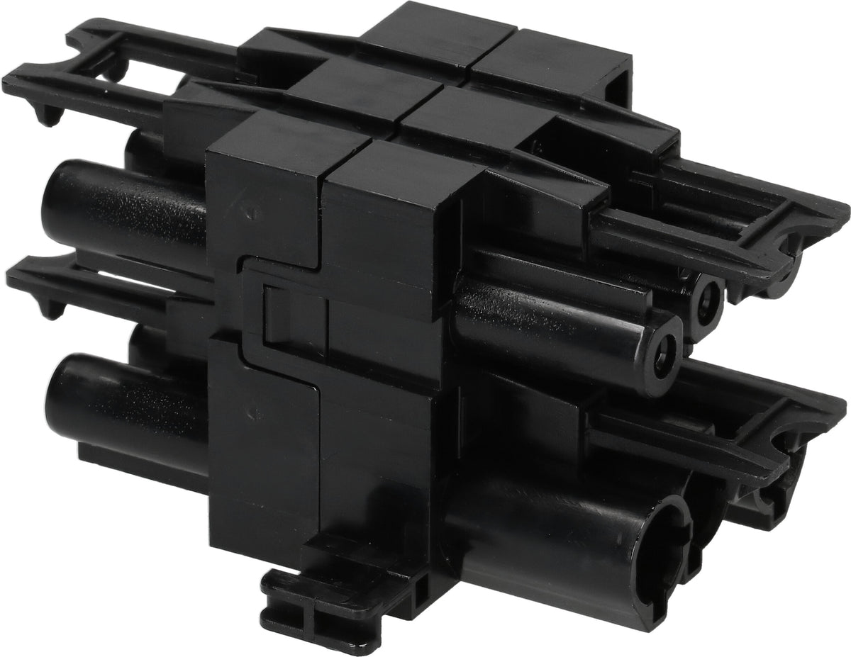Adels GVH 4/3 Steckdosenleiste, 3×AC166, Eingang AC166, Befestigungslaschen, IP20 – Schwarz