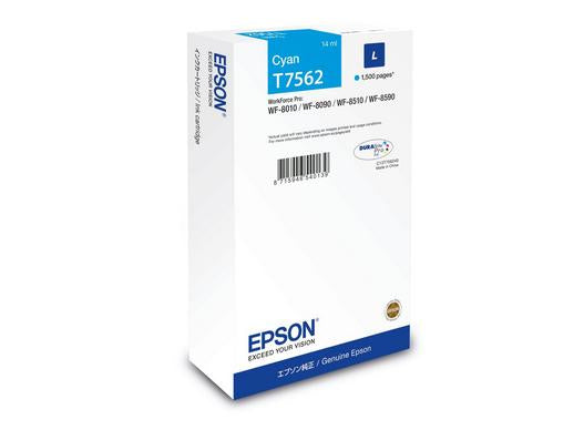 Epson C13T75624N Cyan Tintenpatrone (Original) – 1'500 Seiten – für Epson WF-8090/8590