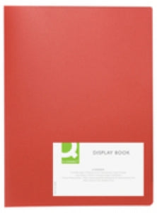Q-CONNECT Sichtbuch – 40 Sichttaschen, A4, genarbt, antireflex, rot, Kunststoff