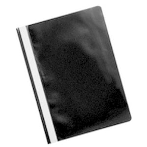 Q-CONNECT Schnellhefter – A4, PP, schwarz, Metall-Deckleiste, Beschriftungsfeld
