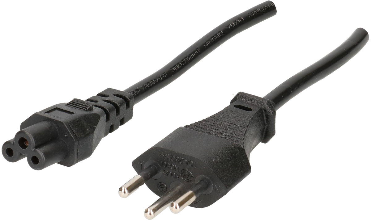 Max hauri wire Max Hauri Netzkabel – T12–IEC C5, 1,8 m, 230 V/2,5 A, schwarz