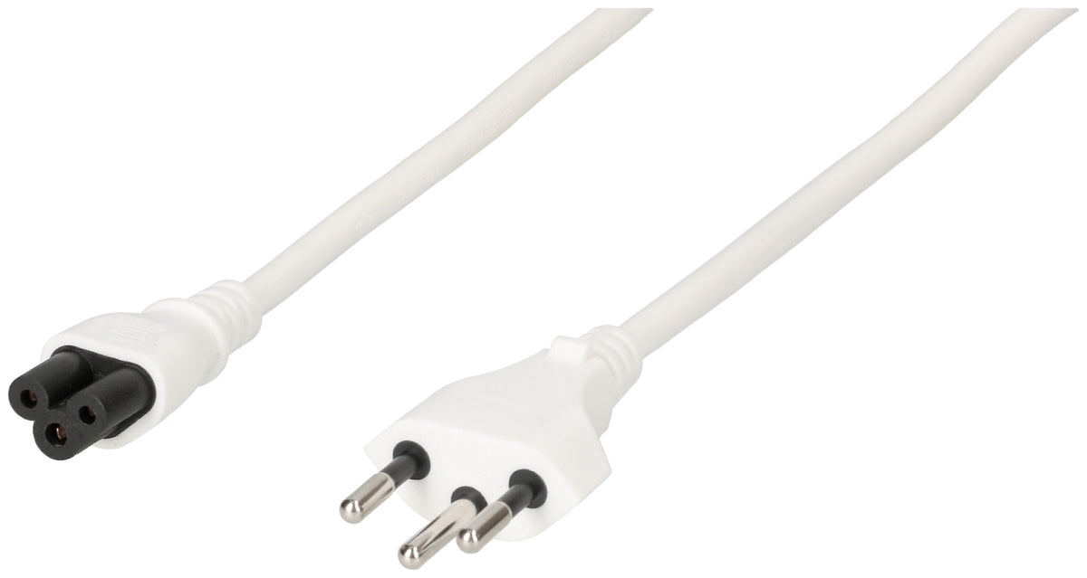 Max hauri wire Max Hauri Netzkabel – T12–IEC C5, 1,8 m, 230 V/2,5 A, weiss