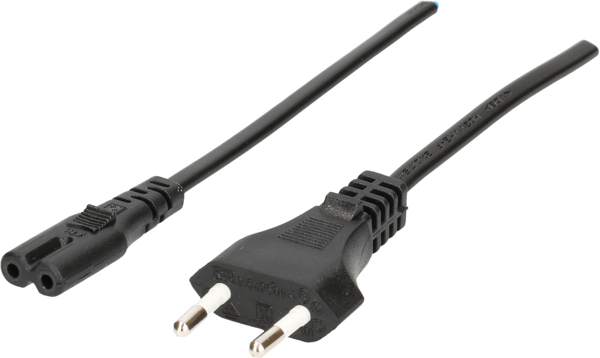 Max hauri wire Max Hauri Netzkabel – Eurostecker (Typ C) – IEC C7, 1,8 m, 230 V/2,5 A, schwarz