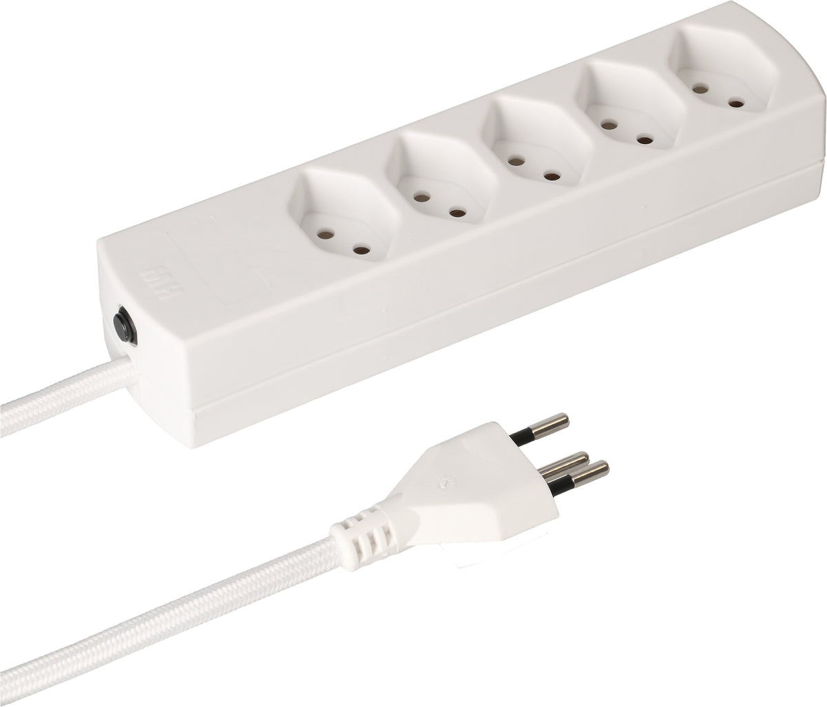 Max hauri split Max Hauri TEX Steckdosenleiste, 5×T13, 2 m, Eingang T12, IP20 – weiss
