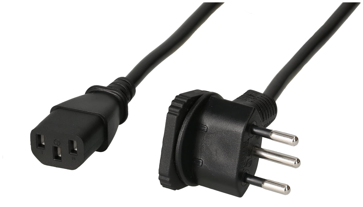 Max Hauri AG Max Hauri Netzkabel – T12–IEC C13, 2 m, 230 V/10 A, schwarz