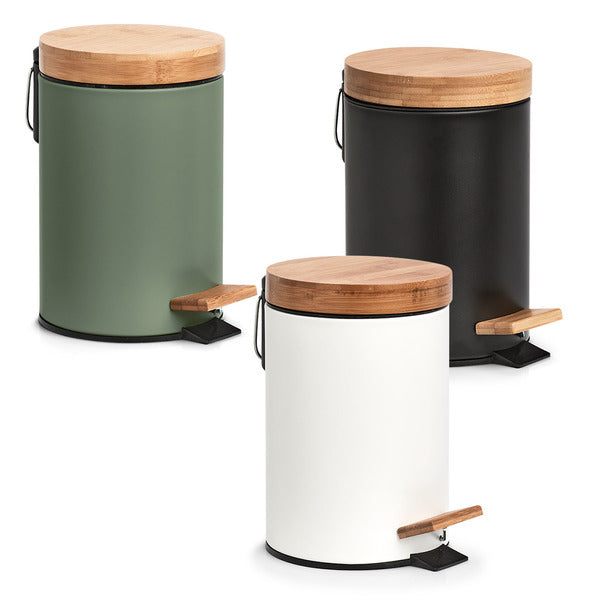 Zeller Present Treteimer Bamboo – 3 l – Kunststoff, rund – braun