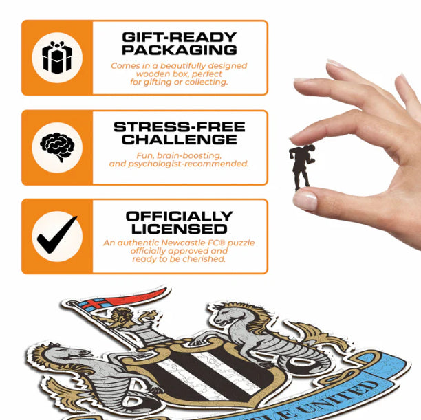 Iconic Puzzles Puzzle Newcastle United FC – 150 Teile – 27 × 27 cm – ab 10 J. – Holz – Mehrfarbig