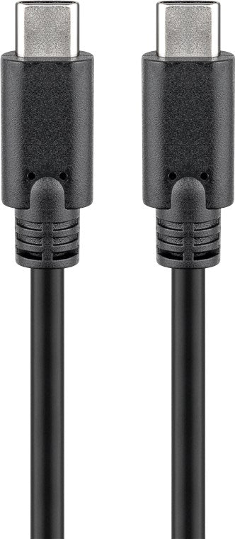 Goobay USB-C auf USB-C Kabel – USB 3.2 Gen 1 (5 Gbit/s) – 3 m – PD 60 W – Schwarz – für Smartphones und mehr