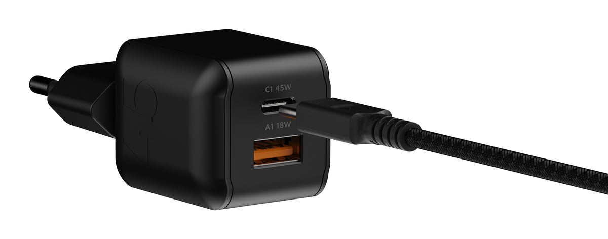 Xtorm XECNG451 USB-Ladegerät 45 W – USB-C×1, USB-A×1 – PD, QC 3.0, GaN