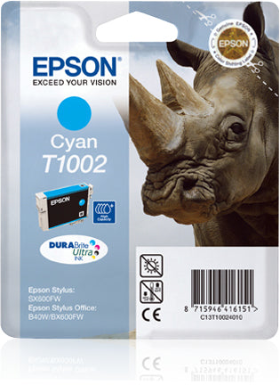 Epson T1002 Cyan Tintenpatrone (Original) – 11,1 ml – für Epson Stylus SX610FW/SX600FW/SX515W