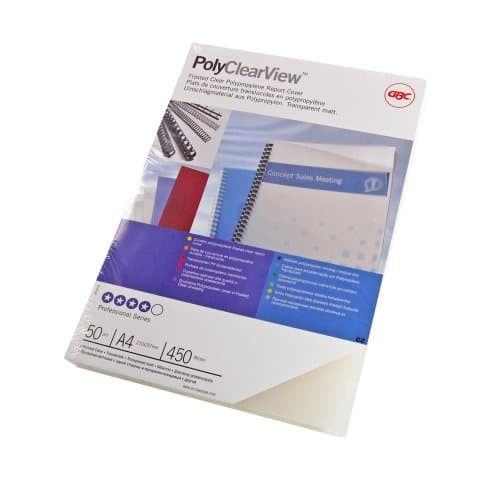 GBC Einbandfolien PolyClearView – A4 (210×297 mm), halbtransparent, Kunststoff – 100 Stk.