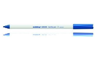 Edding 4600 Textilmarker – Rundspitze 1 mm – Blau – für Baumwolle, Leinen und Mischgewebe