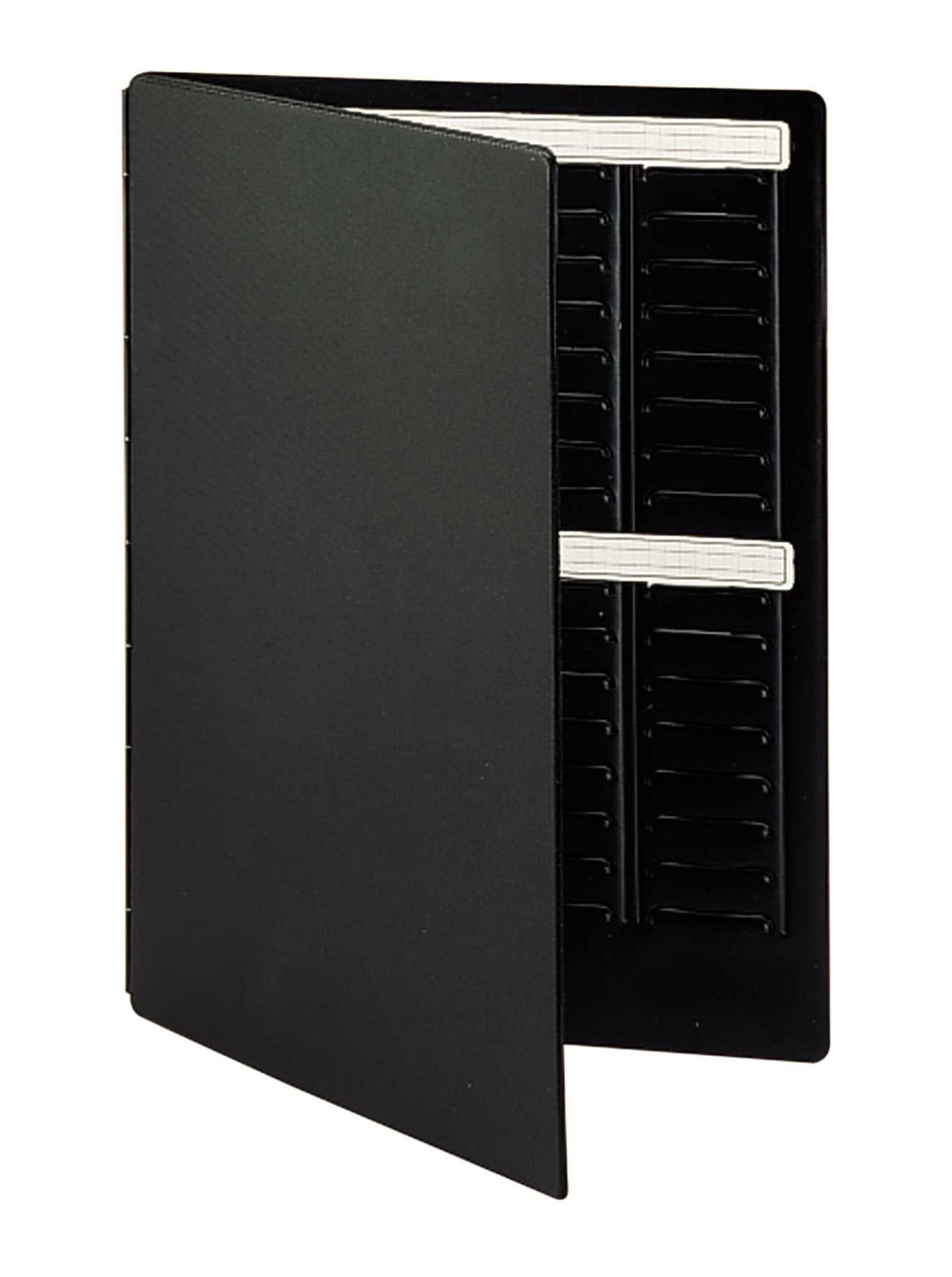 Nobo T-Karten-Planer – 96 Schlitze – für T-Karten Grösse 2 – Schwarz – 240 × 315 mm