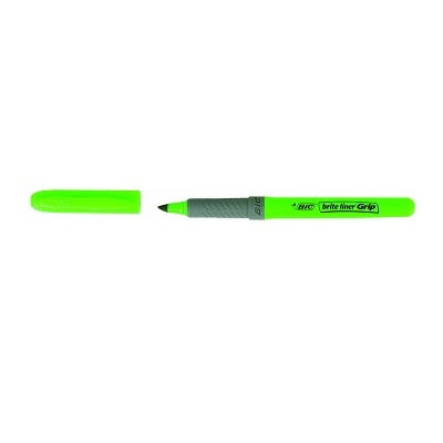BIC Brite Liner Grip Textmarker Set 12 Stück Grün – Keilspitze
