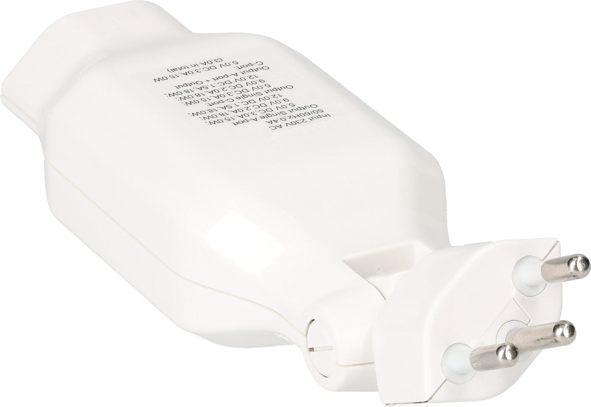 Max Hauri AG Max Hauri clip-clap USB-Ladegerät 18 W – USB-C×1, USB-A×1 – PD 3.0, QC 3.0 – T12 Stecker, T13 Kupplung