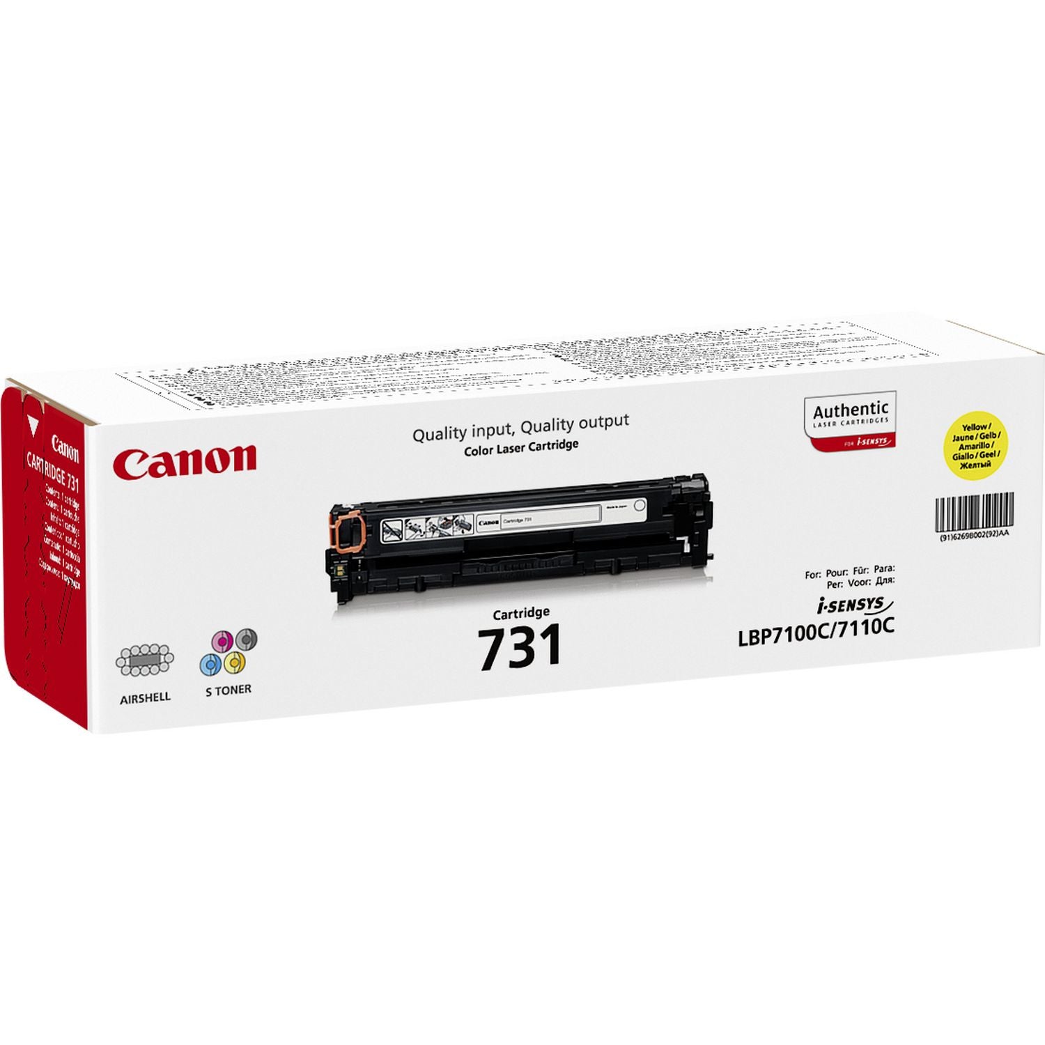 Canon Toner 731/6269B002 – gelb, 1500 Seiten – für i-SENSYS LBP7100CN/7110CW