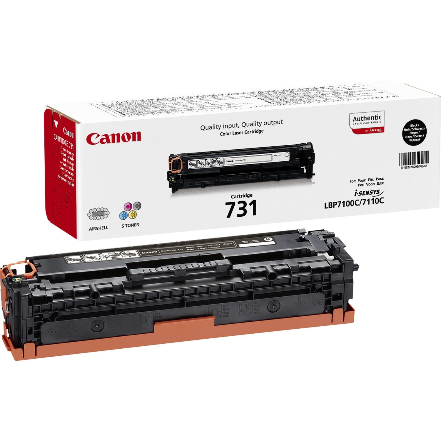 Canon 731 (6272B002) Schwarz Toner – Original – 1'400 Seiten – für Canon i-SENSYS LBP7100CN/7110CW