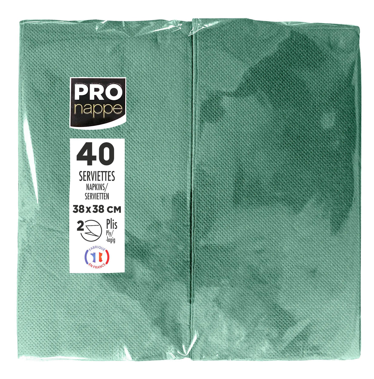 PRONAPPE Servietten Tannengrün – 38 × 38 cm, 2-lagig – 40 Stück
