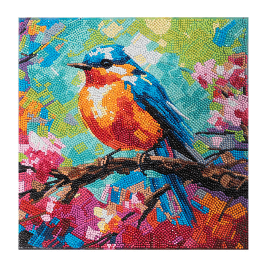 CRAFT Buddy Crystal Art Kit – Diamond Painting Set – Spring Robin – 30 × 30 cm – ab 8 Jahren