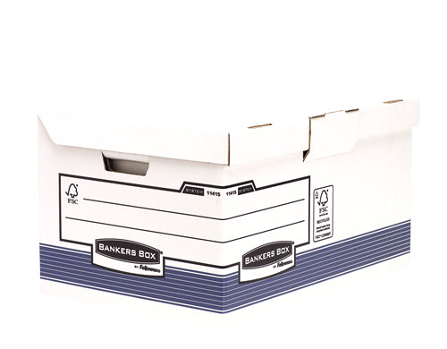 Fellowes Bankersbox System Archivschachtel – mit Klappdeckel, 390 × 310 × 560 mm, blau, Karton, 10er Pack