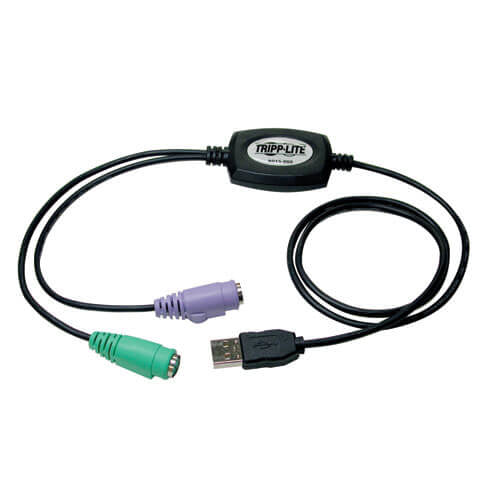 Tripp Lite B015-000 Adapter PS/2 zu USB – Plug & Play, für Tastatur/Maus, 0,889 m, Schwarz