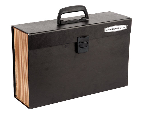 Fellowes Fächermappe 362 × 124 × 250 mm – 19 Fächer, Druckknopf, Papier, Schwarz, Tragegriff