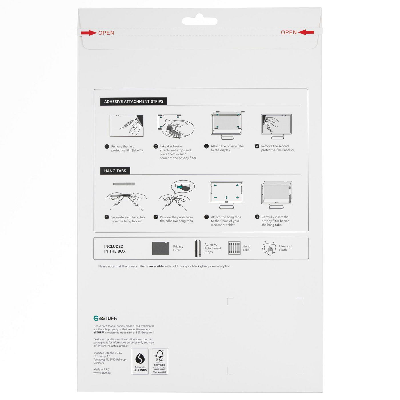 eSTUFF Displayschutz für 15,6" (16:9) Laptops – Gold