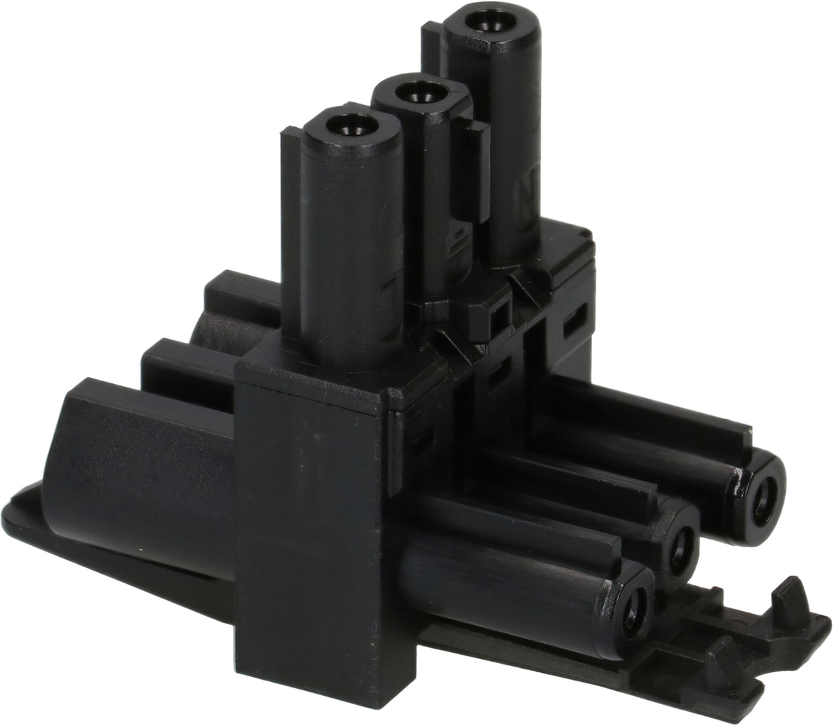 Adels Verteilerblock, 2×AC166, 230 V 20 A, IP20, Eingang AC166, 3-polig L+N+PE – schwarz